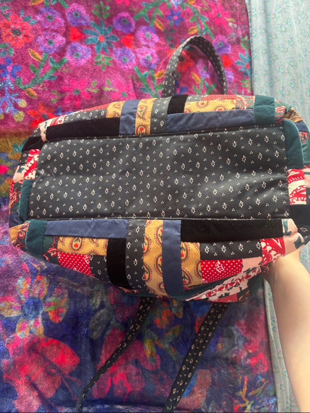 Vera Bradley Patchwork Quilted Tote - Black and Red Accents - Picture 6 of 6